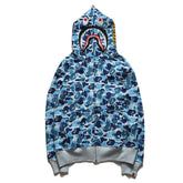 Bathing Shark print Hoodie Camouflage Alphabet Embroidery Shark Hooded