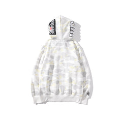 Bathing Shark print Hoodie camouflage luminous sweater men's autumn and winter cardigan