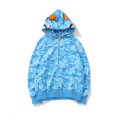 Bathing Shark print Hoodie Flame Camouflage Shark Autumn