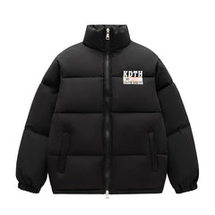 Mens Vintage Jackets Cotton Clothing Short High Street Stand-Up Collar Warm Padded Jacket