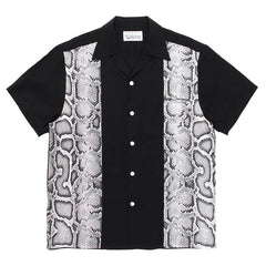 GUILTYPARTIES TIGER Shirts PYTHON OPEN COLLAR SHIRT Snake Rayon Short Sleeve Shirt