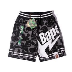 Bathing Shark print Shorts camouflage alphabet shark shorts men cotton terry lightning