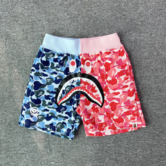 Bathing Shark print Shorts Camo Alphabet Shark Straight Beach Pants