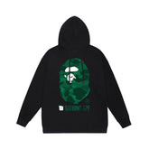 Bathing Shark print Hoodie Autumn/Winter Letter Print Loose Hoodie Pullover Ape Sweater