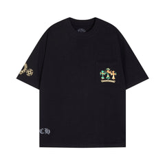 CHH Heart T Shirts Cross Color Printed Short Sleeve T-Shirt Loose