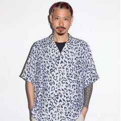 GUILTYPARTIES TIGER Shirts Leopard Rayon Hawaiian Short Sleeve Shirt Beach Vacation Shirt