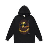 Bathing Shark print Hoodie Autumn/Winter Letter Print Loose Hoodie Pullover Ape Sweater
