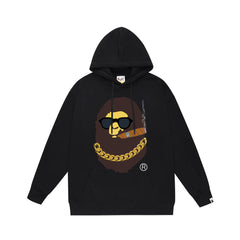 Bathing Shark print Hoodie Autumn/Winter Letter Print Loose Hoodie Pullover Ape Sweater
