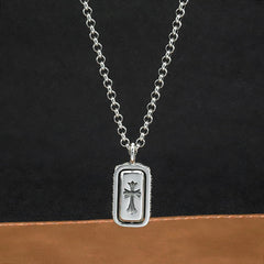 Chrome Hearts Necklace Rotatable Square Pendant Vintage Sword Cross Necklace