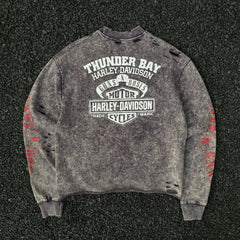 Unisex Vintage sweatshirt Guns N' Roses x Harley-Davidson Tour Limited Edition Crewneck Sweatshirt ¨C Heavyweight, Washed & Distressed Finish