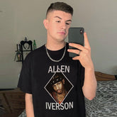 Mens T-shirt Vintage Hip-hop/basketball style with Iverson print