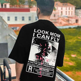Mens T-shirt Vintage American-style Kanye & Travis Scott ¸M?Roaring Portrait ¸M?Oversized Fit