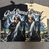 Godspeed T Shirts 100% pure cotton 260g fabric Streetwear fashion Rhinestone