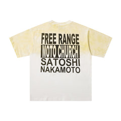 SATOSHI T Shirts High-quality pure cotton trendy unisex heavyweight loose fit fashionable and versatile