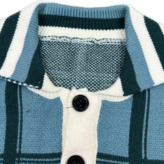 RHUDE knit sweater Striped Hem Button Placket Racing‑Inspired