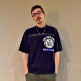 Mens T-shirt Vintage American-style Kanye-style loose-fitting short-sleeve top