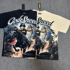Godspeed T Shirts 100% pure cotton 260g fabric Streetwear fashion Rhinestone