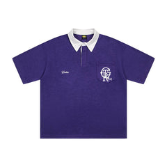 CORTEIZ Polo shirt Y2K Vintage Preppy Rugby Collar Chest Pocket Embroidered Oversized Polo