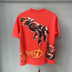 Godspeed T Shirts Abstract Flame Skull Retro Graphic