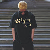 Mens T-shirt Vintage American-style Streetwear-style Kanye puff print