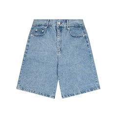 CORTEIZ Denim shorts Y2K Baggy Loose Fit Racing Stripe Embroidered Denim Shorts