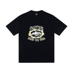 CORTEIZ T-shirt Y2K Flaming Alcatraz Rules The World Printed Oversized Tee