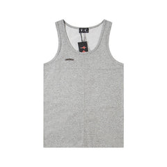 CORTEIZ T-shirt Y2K Fitted Ribbed Cotton Metal Badge Panel Sleeveless Vest