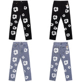 DENIM TEARS Jeans Denim All-Over Flower Wreath Graphic Oversized Straight Cut Pants