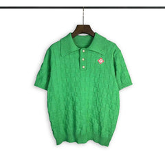 Casablanca knitted short-sleeved sweater Preppy Knit Polo Diamond Chest Emblem