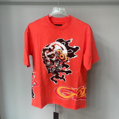Godspeed T Shirts Abstract Flame Skull Retro Graphic