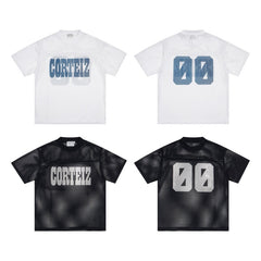 CORTEIZ T-shirt Y2K Blokecore Mesh Graphic Football Jersey – Streetwear Edition