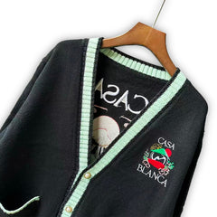 Casablanca knit sweater Green Piping Embroidered Knit Outerwear