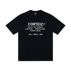 CORTEIZ T-shirt Y2K Heavyweight London Text Printed Oversized Streetwear T-Shirt
