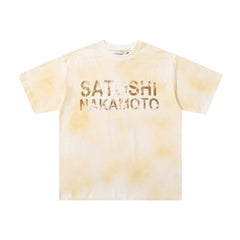 SATOSHI T Shirts High-quality pure cotton trendy unisex heavyweight loose fit fashionable and versatile