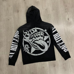 Roughplay Hoodie "In The Car" (BLK) High-Quality Direct-to-Film (DTF) Rhinestone Transfer