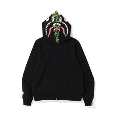 Bathing Shark print Hoodie Camouflage Cardigan Men's and Women's Sweater Hoodie Coat