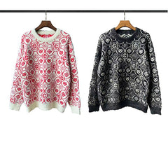 Casablanca knit sweater Two-Tone Intricate Motif Knit Top