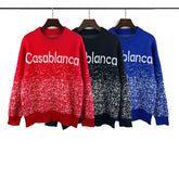 Casablanca knit sweater Gradient Speckled Jacquard Crewneck Knit Pullover