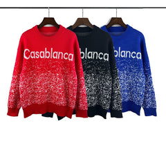 Casablanca knit sweater Gradient Speckled Jacquard Crewneck Knit Pullover