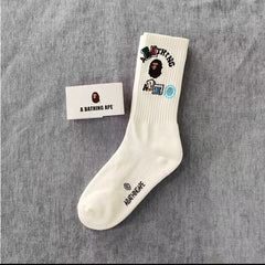 Bathing Shark print Socks ape head socks men and women medium tube towel bottom outdoor actual combat elite training sports basketball socks