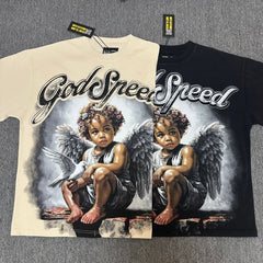 Godspeed T Shirts 100% pure cotton 260g fabric Streetwear fashion Rhinestone