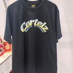 CORTEIZ T-shirt Y2K Metallic Gradient Arc Printed Oversized Streetwear Tee