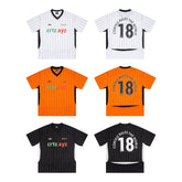 CORTEIZ T-shirt Y2K Blokecore Pinstripe V-Neck Soccer Jersey – Streetwear Edition