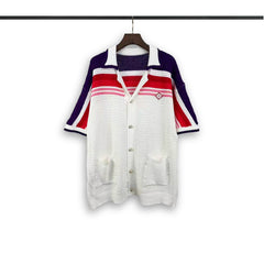 Casablanca knitted short-sleeved sweater Color Block Striped Knit Co-ord Set