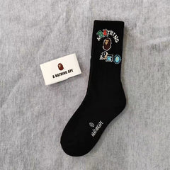 Bathing Shark print Socks ape head socks men and women medium tube towel bottom outdoor actual combat elite training sports basketball socks