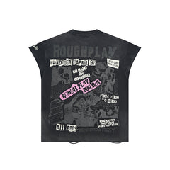Rough Play T Shirts RoughPlay Tour Sleeveless Street Holes Diamonds