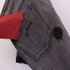GODSPEED Denim shorts Denim All-Over Gothic Flower Graphic Oversized Streetwear Shorts