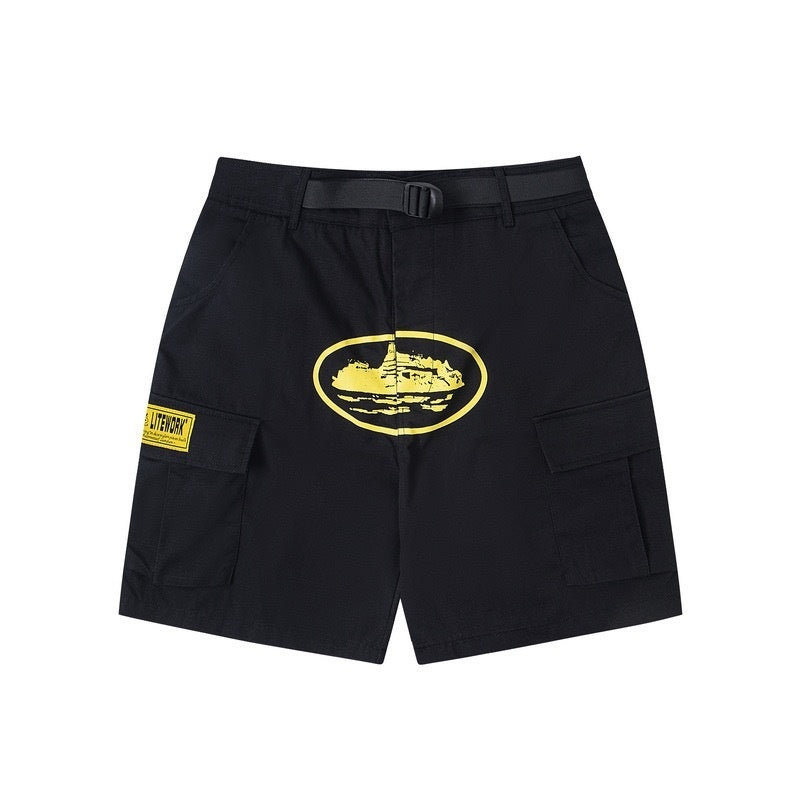 CORTEIZ Shorts Y2K Streetwear Graphic Multi-Pocket Cargo Shorts – Belted Edition