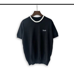 Casablanca knitted short-sleeved sweater Clean Minimal Chest Embroidery Graphic