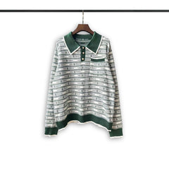 Casablanca knit sweater Preppy Stripe Pattern Knit Blouse